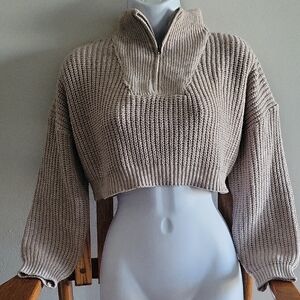 SHEIN Taupe Cowl Neck Sweater